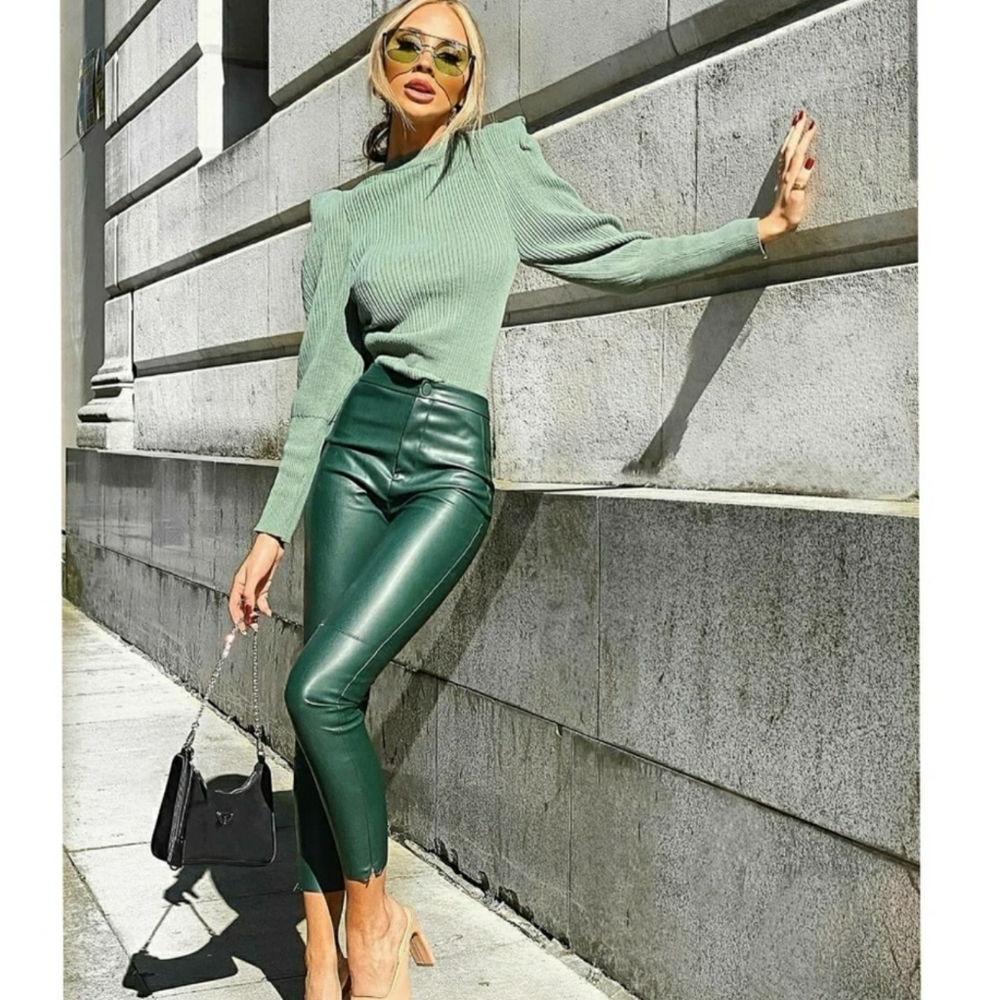 Zara faux leather leggings pants BLOGGERS FAVORITE